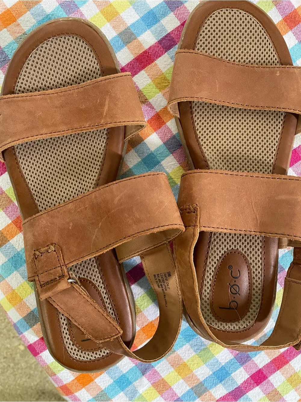 b.o.c. Tan Adjustable Strap Comfort Sandals •Sz 9